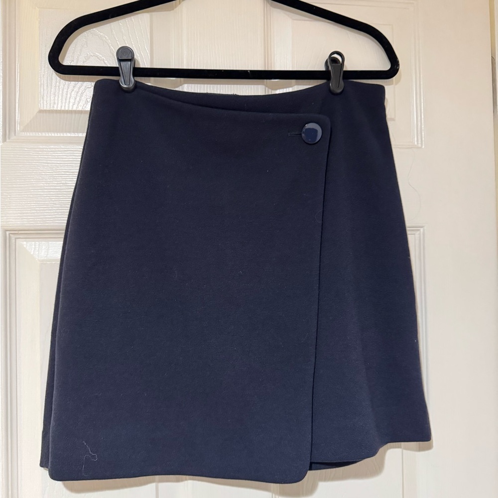 LOFT Blue Skirt with Button Detail